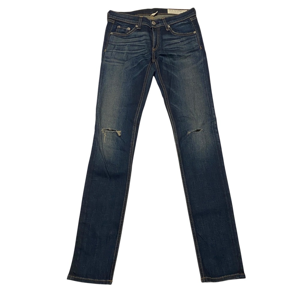 Rag & Bone Skinny Jeans Womens Dark Wash Distressed Hampstead Jeans Size 25